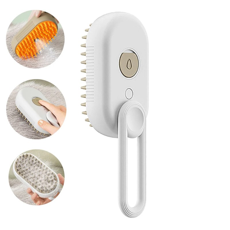 Electric Cat Steam Brush – 3-In-1 Pet Grooming Comb with Water Spray for Cats and Dogs, USB Rechargeable
