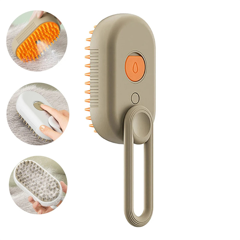 Electric Cat Steam Brush – 3-In-1 Pet Grooming Comb with Water Spray for Cats and Dogs, USB Rechargeable