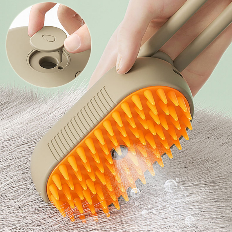 Electric Cat Steam Brush – 3-In-1 Pet Grooming Comb with Water Spray for Cats and Dogs, USB Rechargeable