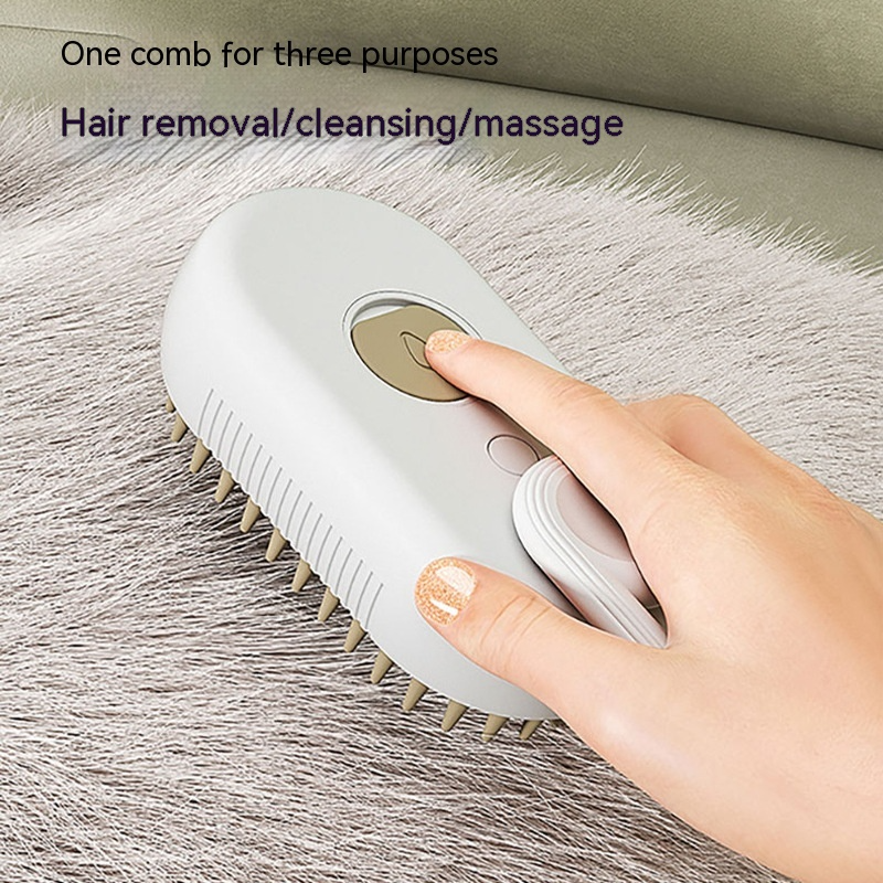Electric Cat Steam Brush – 3-In-1 Pet Grooming Comb with Water Spray for Cats and Dogs, USB Rechargeable